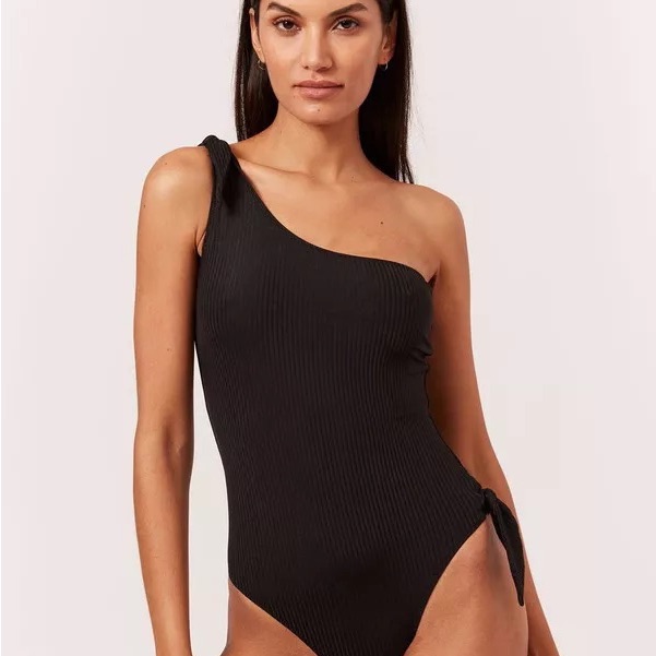 Solid & Striped Black Bathing Suit